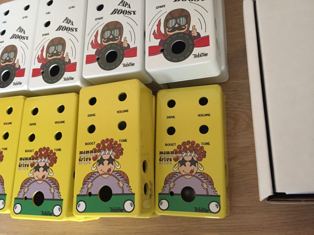 Printed Papa Boost and Mamma Drive enclosures ready for assembly